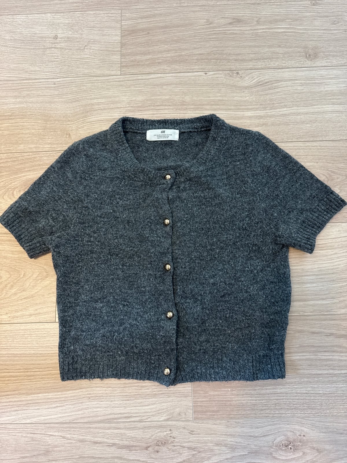 H&M grijs vestje met korte mouwen, Ophalen, Zo goed als nieuw, Maat 34 (XS) of kleiner, Grijs