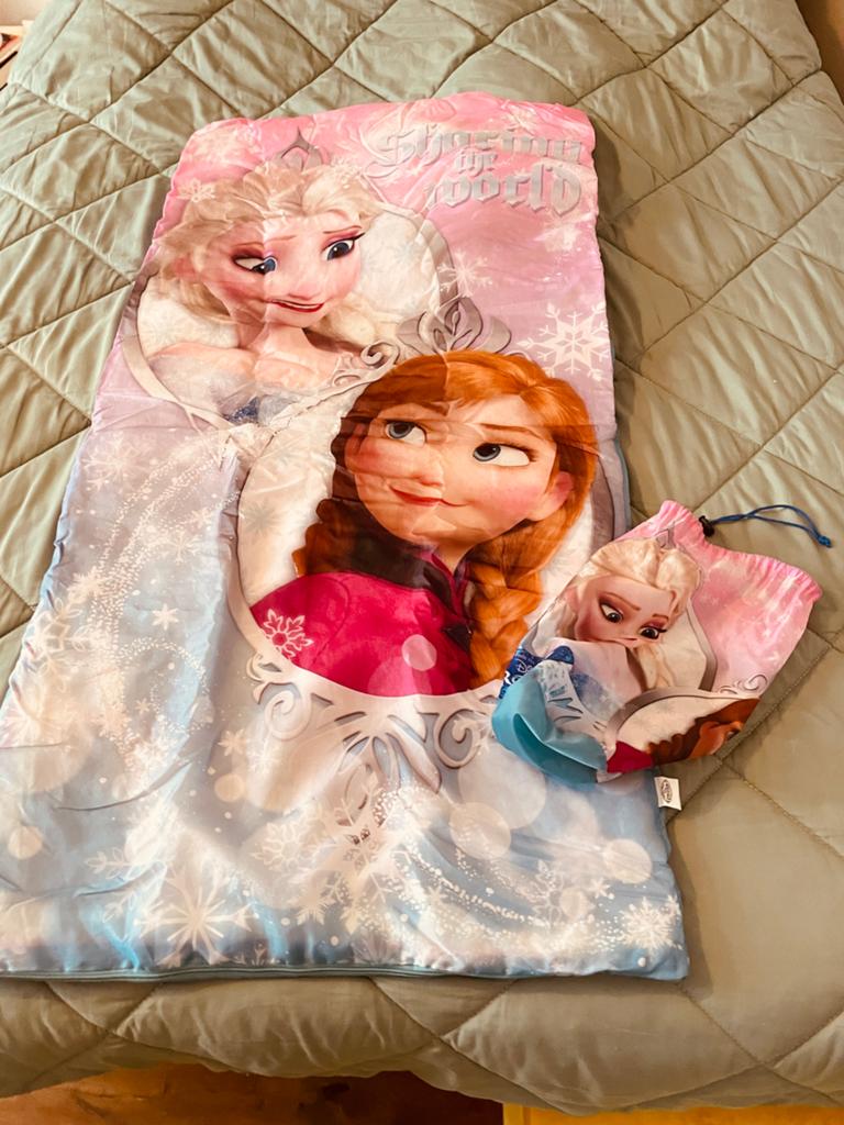Frozen Kinderslaapzak met tasje - Anna & Elsa, Caravans en Kamperen, Slaapzakken, Ophalen of Verzenden, Gebruikt