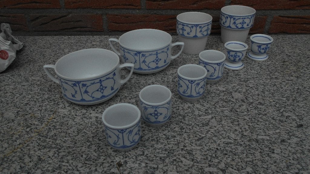 2x soepkom 6x eierdopje 2x mok Blau Saks Jager DDR, Antiek en Kunst, Ophalen of Verzenden