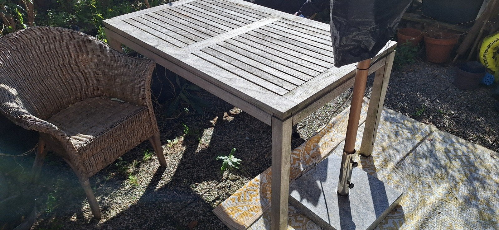 Teakhouten tuintafel, Tuin en Terras, Ophalen, Gebruikt, Rechthoekig, Teakhout