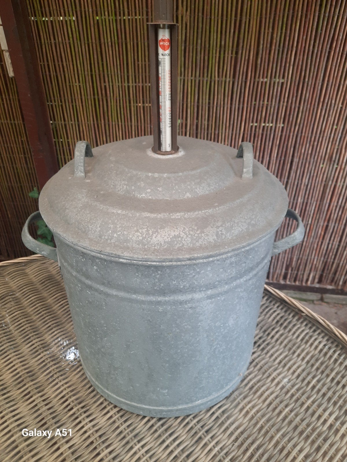 Antieke zinken Weckketel COMPLEET met thermometer & rekje, Ophalen of Verzenden