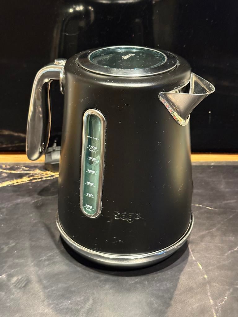 Sage SKE735 BTR Black Truffle Waterkoker - Zwart RVS, 1 tot 2 liter, Ophalen of Verzenden, Gebruikt, Rvs