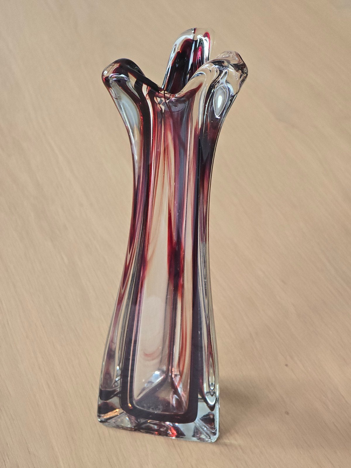 Vintage Lux Glass kunstglas vaas uit de jaren 50, €29, Ophalen of Verzenden