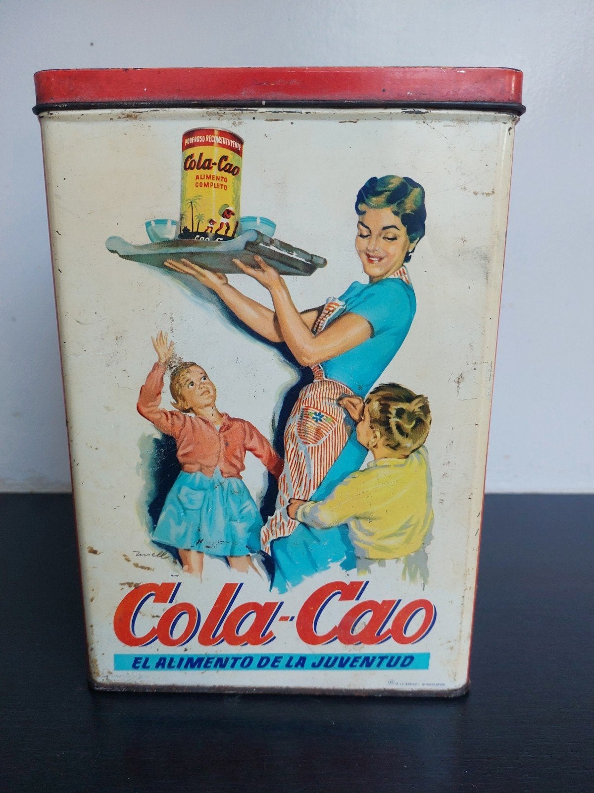 Vintage Cola-Cao Blik - Spaans Reclameobject, Ophalen of Verzenden, Gebruikt, Overige