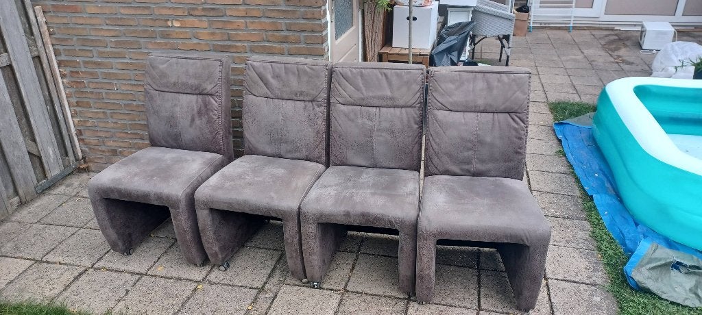 Eetkamerstoelen, Huis en Inrichting, Stoelen, Gebruikt, Vier, Bruin, Ophalen
