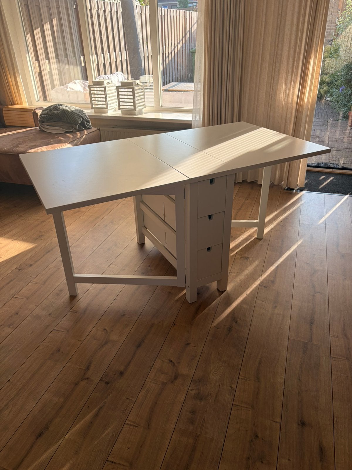 IKEA NORDEN uitklapbare eettafel – wit, Ophalen, Gebruikt