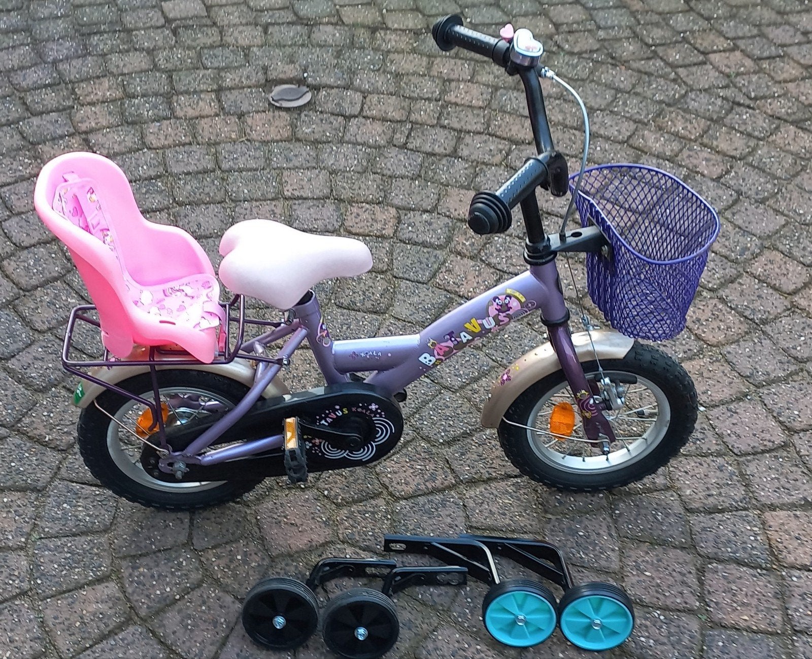 Batavus 12 inch kinderfietsen., Ophalen, Terugtraprem, Zijwieltjes, Gebruikt