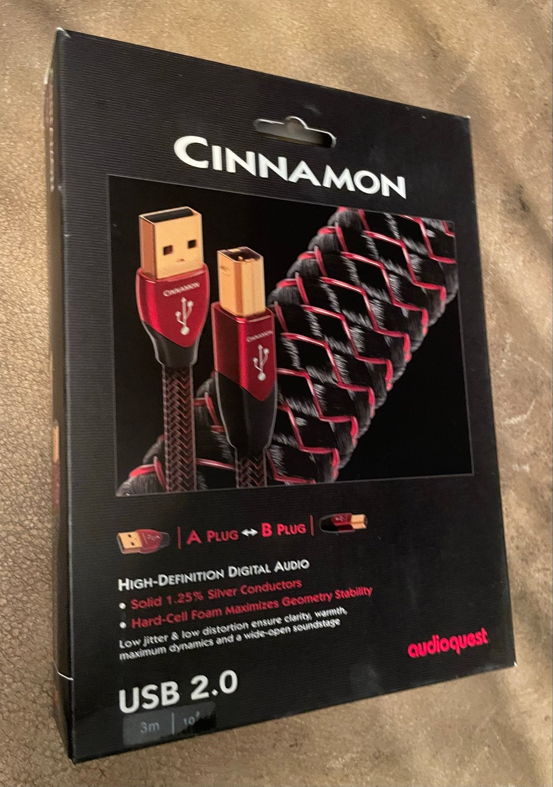 AudioQuest Cinnamon USB A - B  Kabel - 3m, Ophalen of Verzenden, Zo goed als nieuw, 2 tot 5 meter, Overige kabels