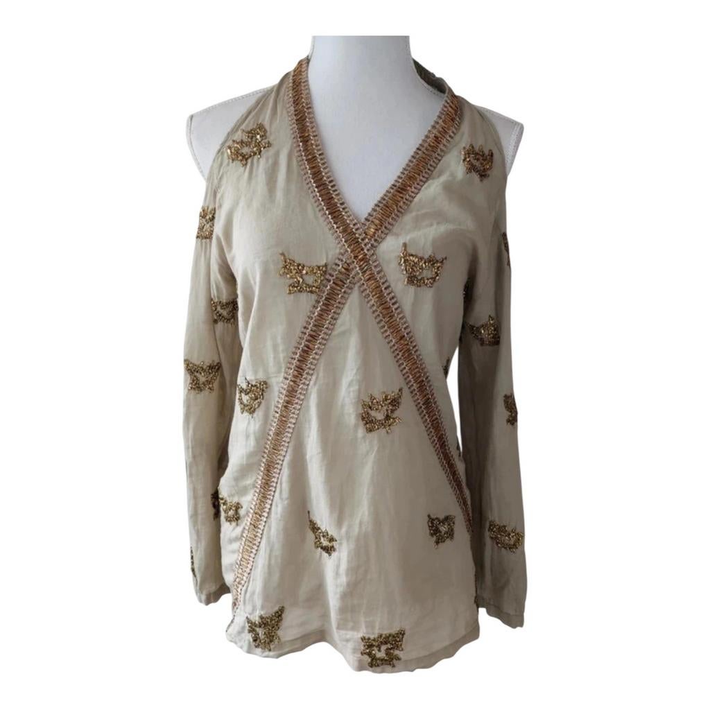 Love Tony Cohen Ecru Katoenen Off Shoulder Blouse Maat 36, Verzenden, Beige, Love Tony Cohen, Maat 36 (S)
