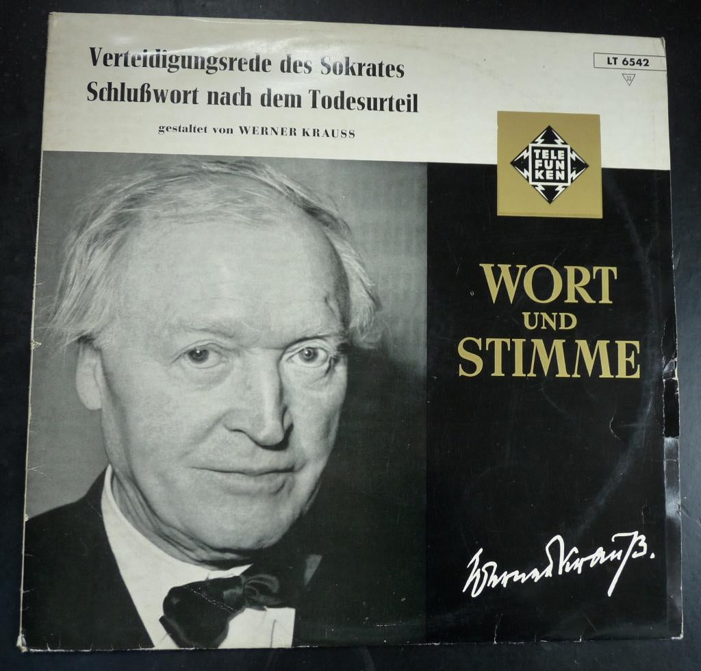 Verteidigungsrede des Sokrates vinyl LP Werner Kraus, Verzenden, 1960 - 1969, Gebruikt, 12 inch