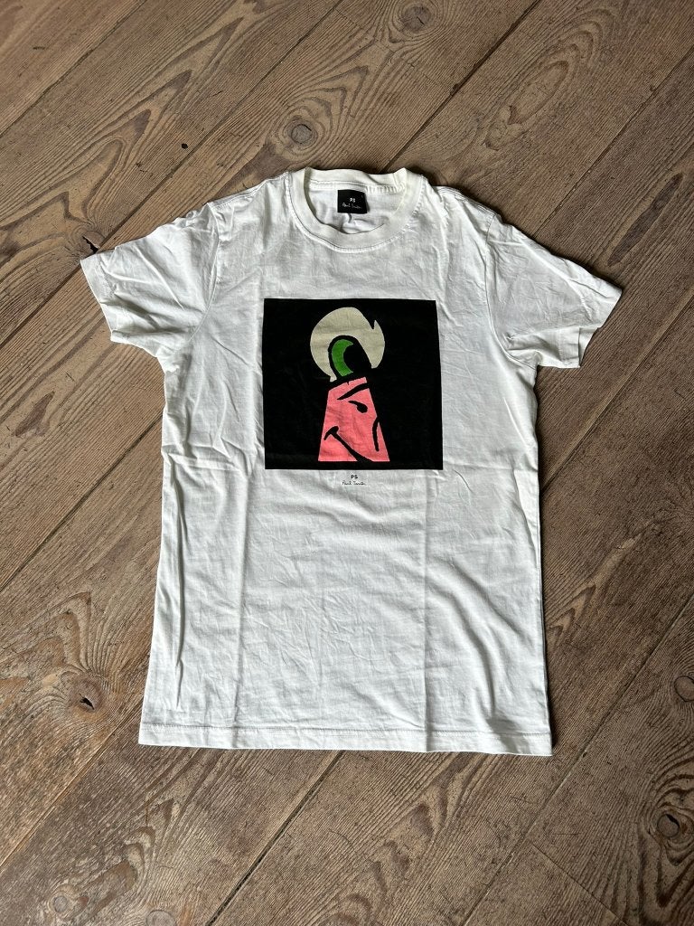PS Paul Smith T-shirt, maat S, weing gedragen wit met opdruk, Kleding | Heren, Paul Smith, Wit, Ophalen of Verzenden, Zo goed als nieuw