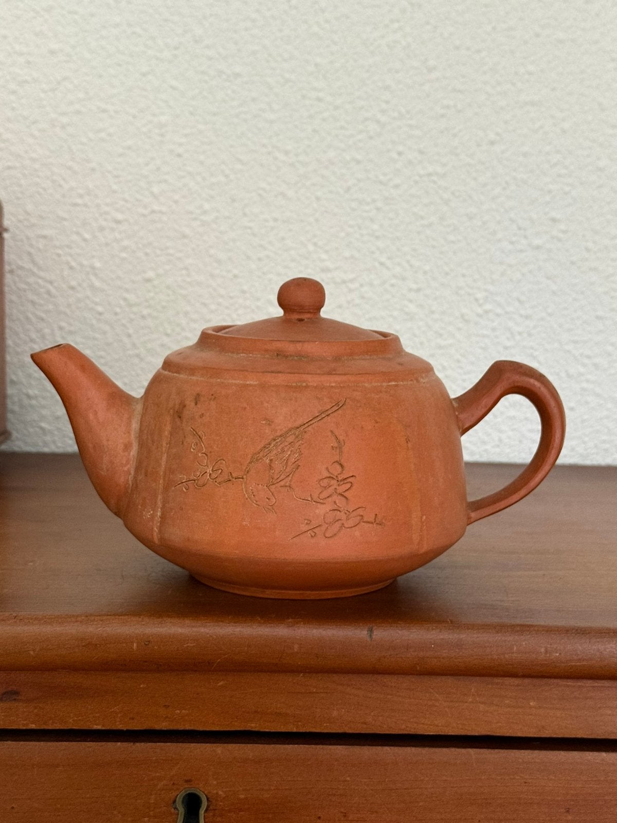 Antieke Chinese Yixing theepot met vogeldecoratie, Ophalen of Verzenden