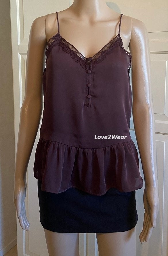 Top aubergine peplum H&M, Kleding | Dames, H&M, Overige kleuren, Verzenden, Nieuw