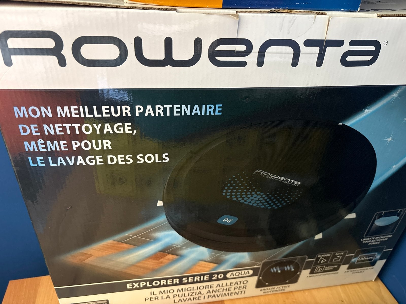 Rowenta Explorer Serie 20 Aqua Robotstofzuiger, Nieuw, Dweilfunctie, Robotstofzuiger, Reservoir