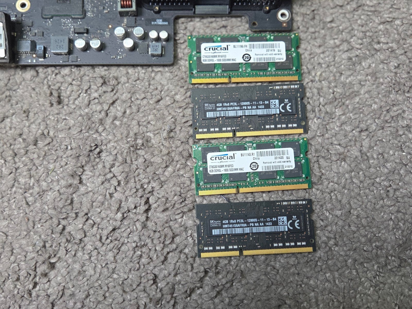 Diverse iMac onderdelen: Moederbord, HDD, RAM, Voeding, Computers en Software, Harde schijven, Intern, Gebruikt, Seagate, Crucial, SK Hynix