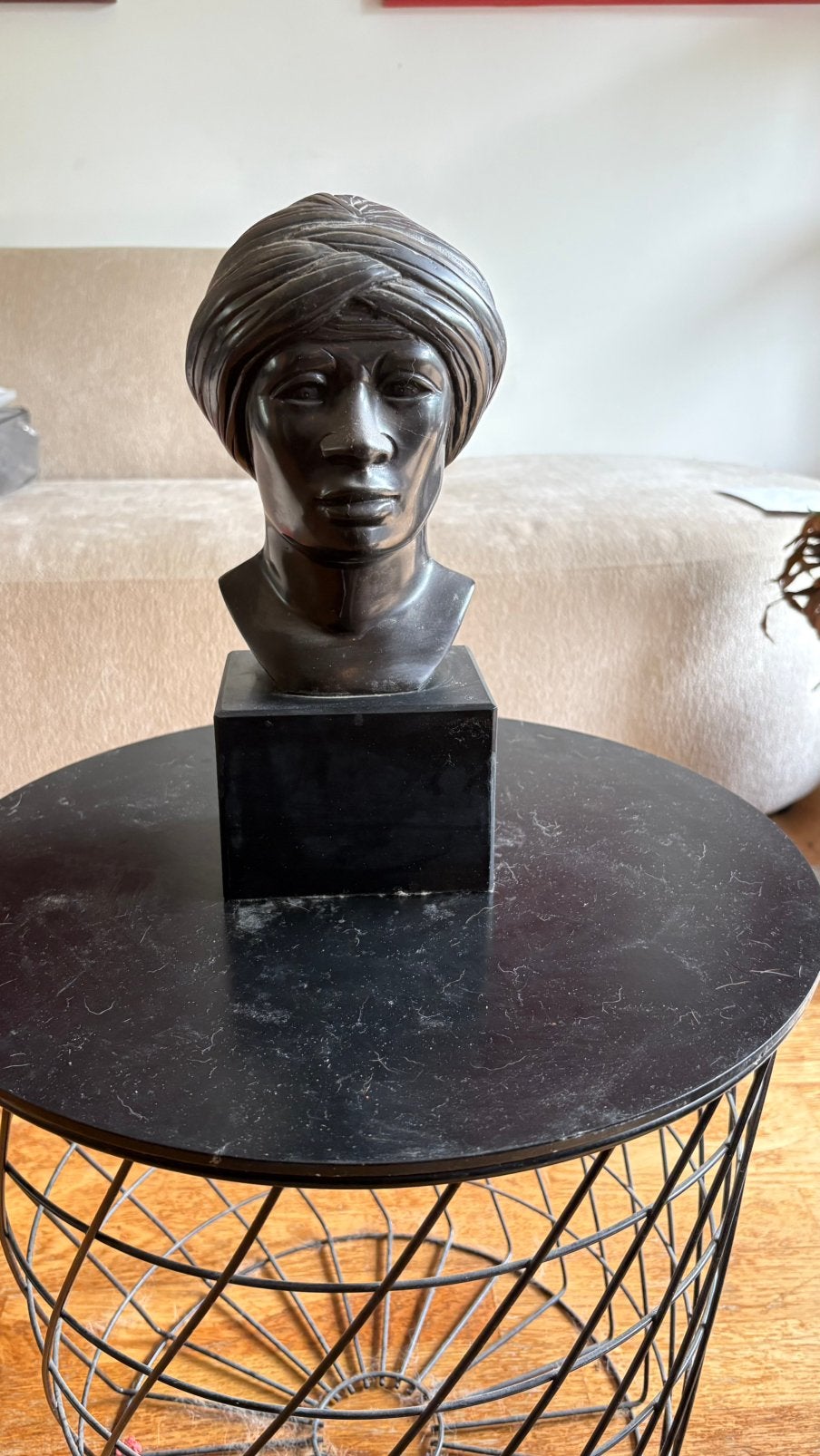 Bronzen beeld op vierkante sokkel, Ophalen of Verzenden