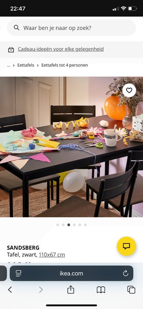 dining table and 4 chairs (İkea), Ophalen, Zo goed als nieuw, Rechthoekig, 50 tot 100 cm