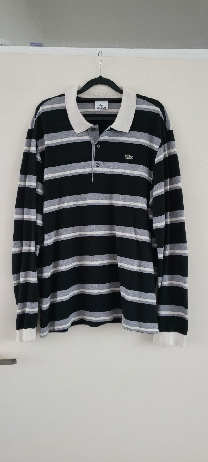 Lacoste gestreept poloshirt met lange mouwen, Kleding | Heren, T-shirts, Overige maten, Ophalen of Verzenden, Zo goed als nieuw