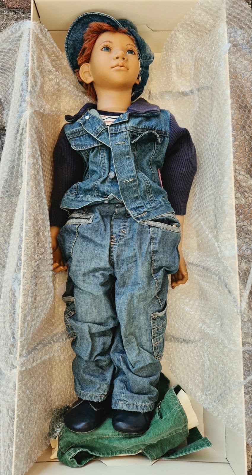 Exclusieve Annette Himstedt pop Melvin uit 1994, Ophalen of Verzenden, Zo goed als nieuw, Pop
