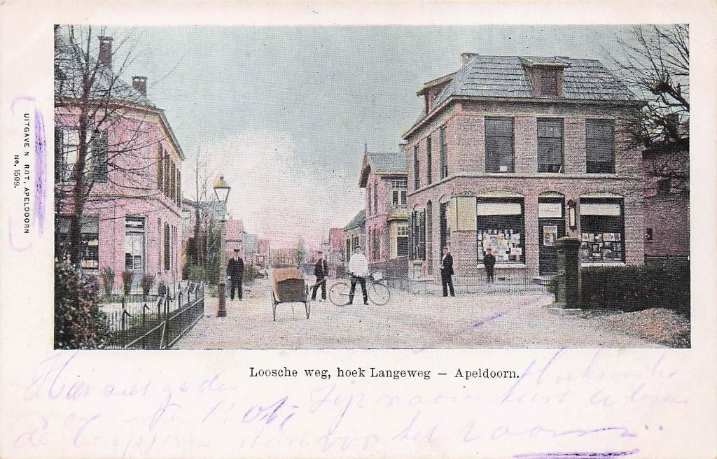 Apeldoorn - Looscheweg hoek Langeweg (voor 1907), Verzamelen, Ansichtkaarten | Nederland, Ophalen of Verzenden, Voor 1920, Ongelopen