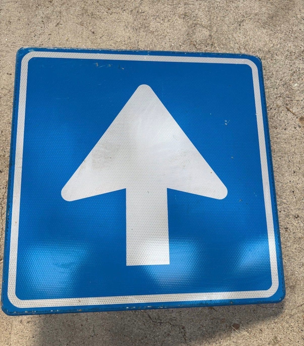blauw reflecterend verkeersbord, Ophalen of Verzenden