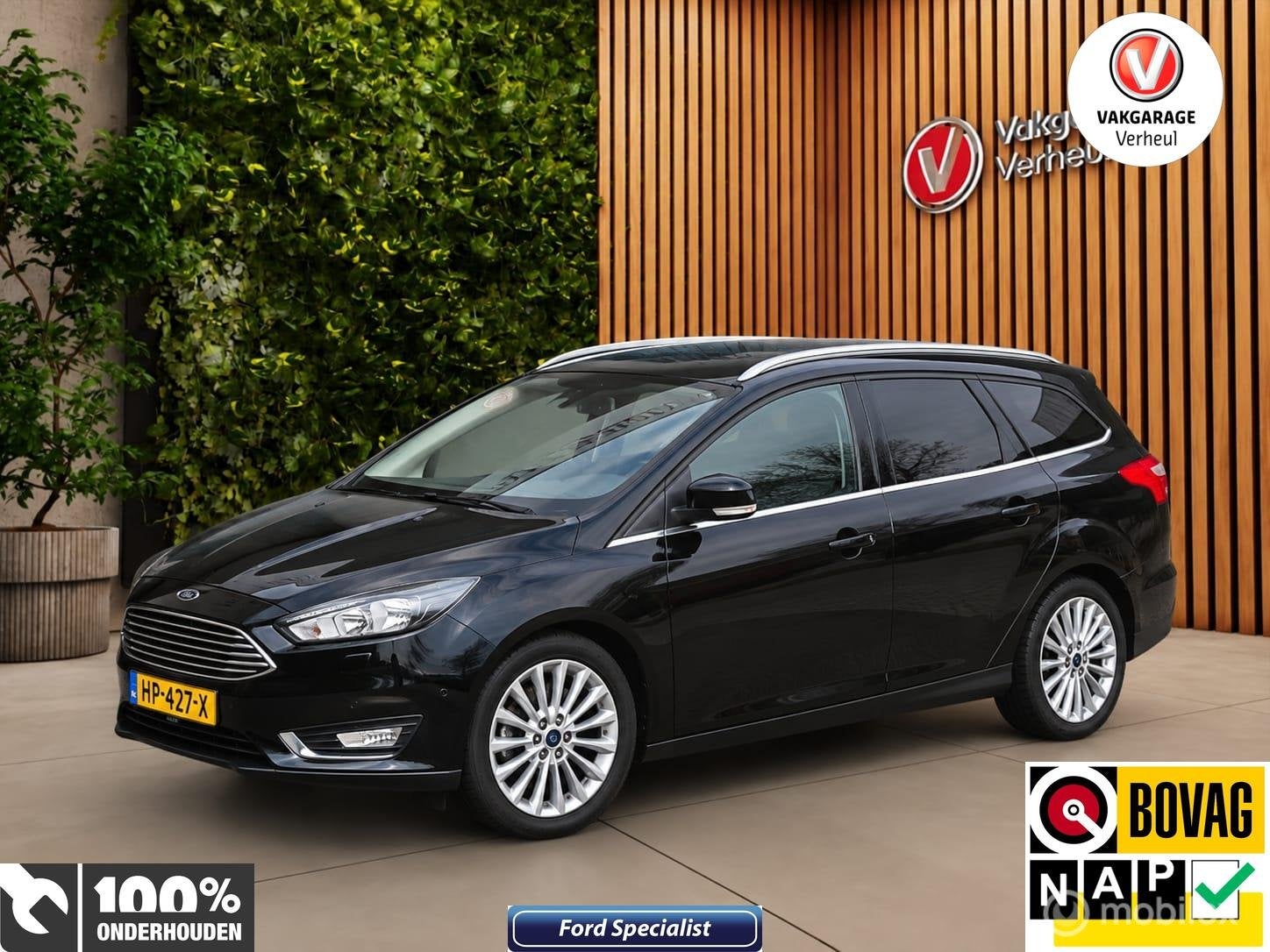 Ford Focus Wagon 1.0 Titanium 125Pk ✅Trekhaak ✅Nav ✅Na, Gebruikt, Met garantie (alle), Zwart, Origineel Nederlands