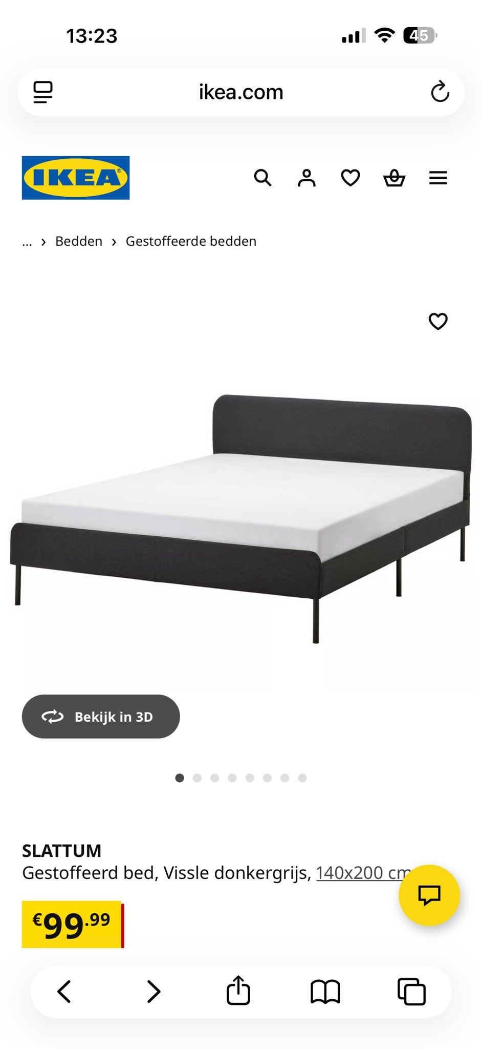 IKEA KLEPPSTAD Kledingkast met 3 deuren, witen bed en marras, Ophalen, Overige materialen, Gebruikt, 100 tot 150 cm