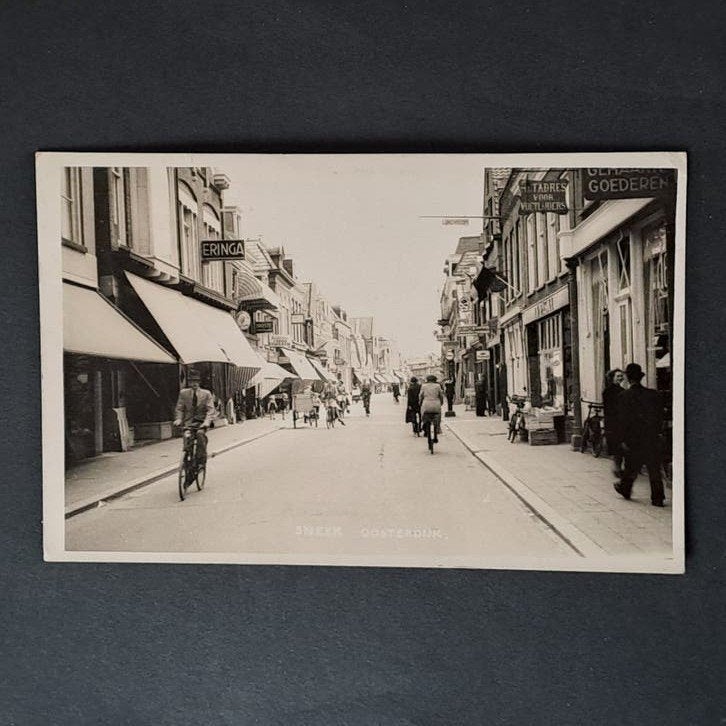 Fotokaart Sneek Friesland Zicht op de Oosterdijk 1942, Verzamelen, Ophalen of Verzenden, 1940 tot 1960, Gelopen, Friesland