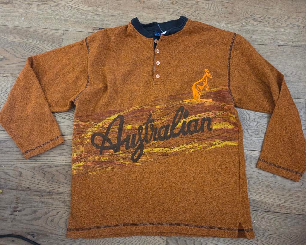 Vintage Australian trui maat 54 - Uniek design, Maat 52/54 (L), Oranje, Ophalen of Verzenden, Zo goed als nieuw