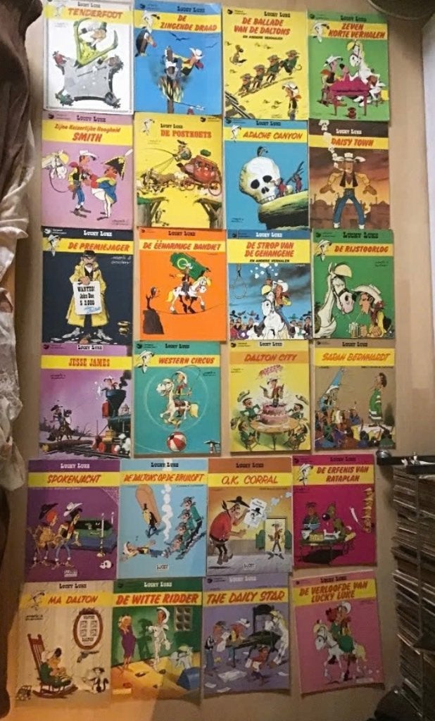 45 delen Lucky Luke door Morris, Meerdere stripboeken, Ophalen of Verzenden, Gelezen
