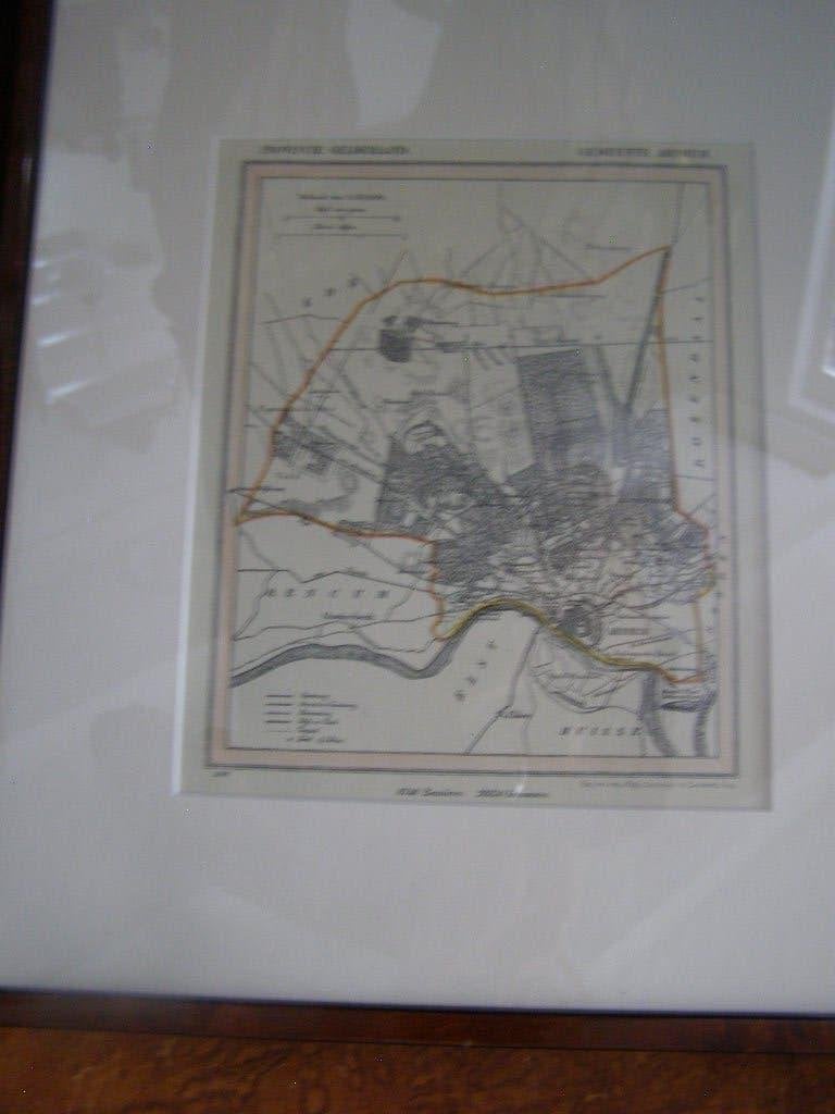Kuyper landkaart gemeente Arnhem in 1867 ingelijst., J. Kuyper, Ophalen of Verzenden, 1800 tot 2000, Nederland