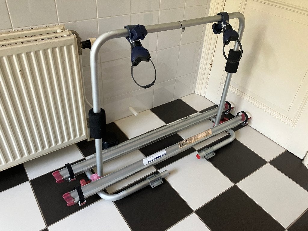 Fietsendrager voor op de caravandissel / caravan camper, Auto diversen, Fietsendragers, Ophalen, Zo goed als nieuw, Trekhaakdrager