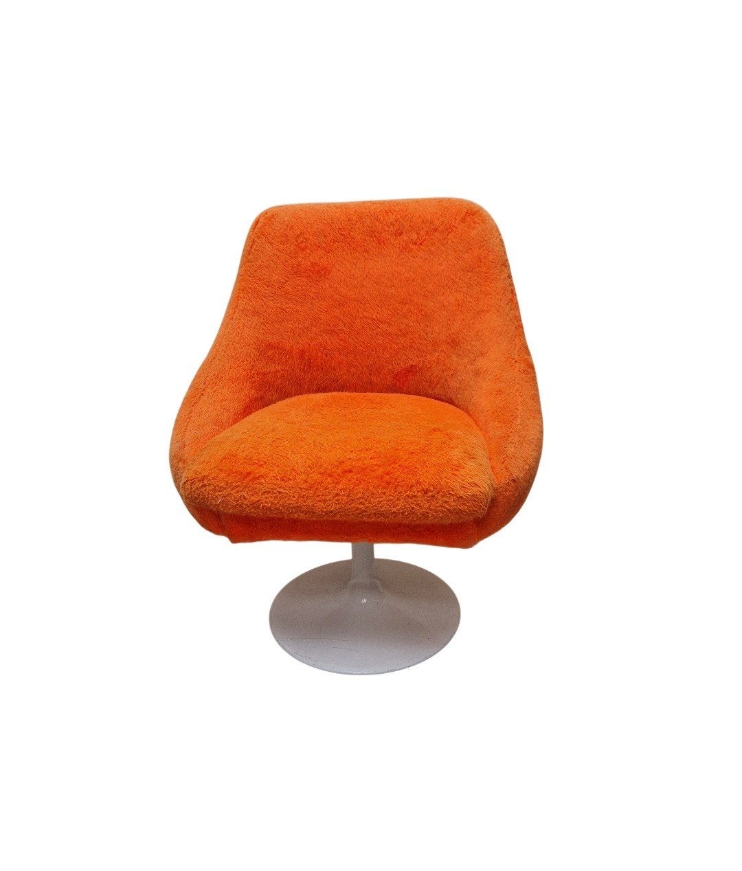 Vintage fauteuil klein Oranje Fluffy Make-up Stoel Jaren '70, Ophalen of Verzenden