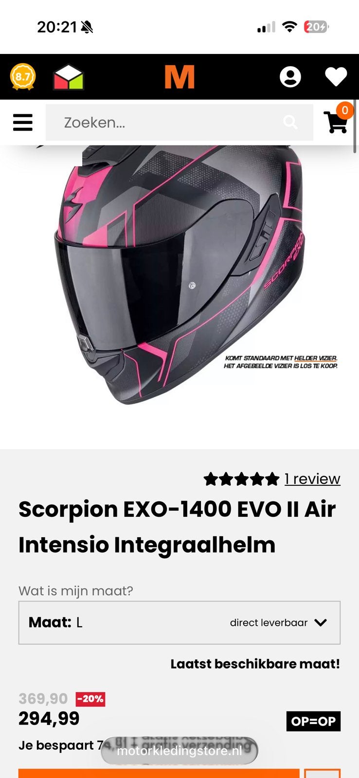 Scorpion EXO-1400 EVO II Air Intensio Integraalhelm, Fietsen en Brommers, Brommerhelmen, Ophalen, Zo goed als nieuw