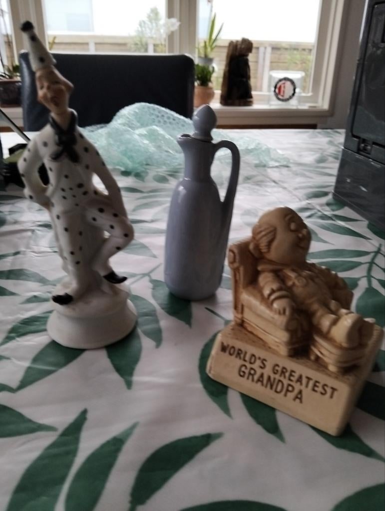 Vintage Beeldjes: Clown, Karaf & Opa Beeldje, Ophalen of Verzenden