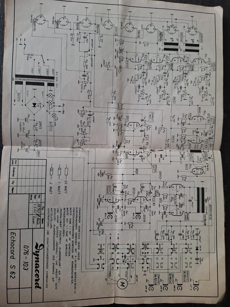 Originele Dynacord Echocord 62 handleiding (Duits), Ophalen of Verzenden, Onderdeel