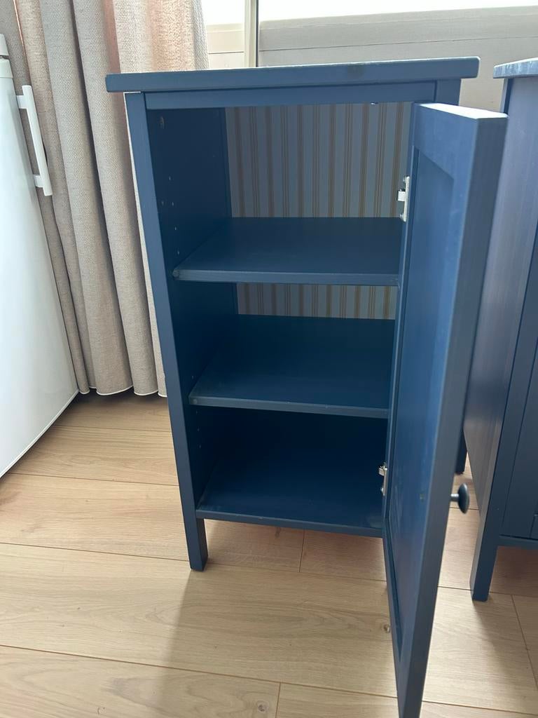 Donkerblauwe Kastjes met Plankjes - Set van 2, Ophalen of Verzenden, Gebruikt