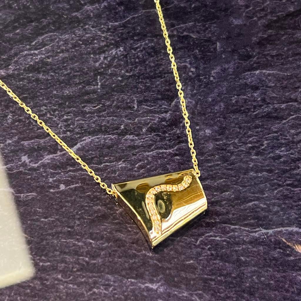 18 karaats gouden collier ketting prachtig model italy, Ophalen of Verzenden, Nieuw, Goud