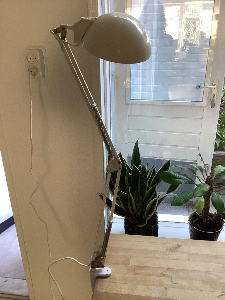 Anglepoise witte bureaulamp lamp vintage retro, Bureaulamp, Gebruikt, Vintage, Met schakelaar