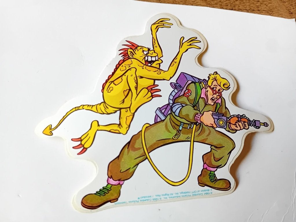 Sticker Ray Stantz uit The Real Ghostbusters 11,5x10cm 1988, Verzamelen, Ophalen of Verzenden, Zo goed als nieuw, Bedrijf of Vereniging