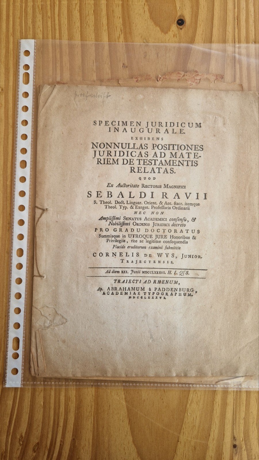 Juridische dissertatie Utrecht 1786, Antiek en Kunst, Antiek | Boeken en Bijbels, Ophalen of Verzenden