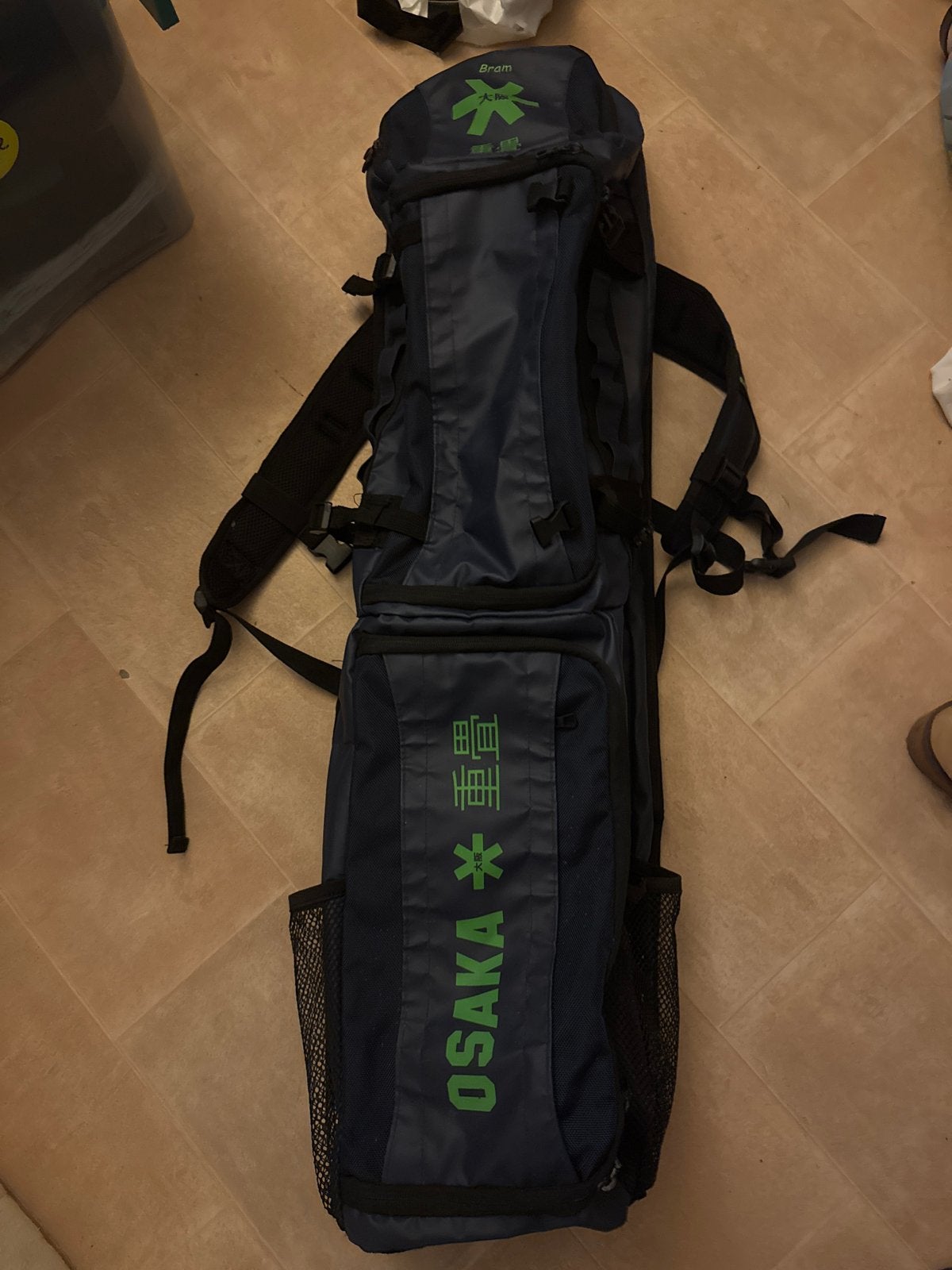 Osaka hockey rugtas met opdruk Bram, Ophalen of Verzenden, Gebruikt, Tas