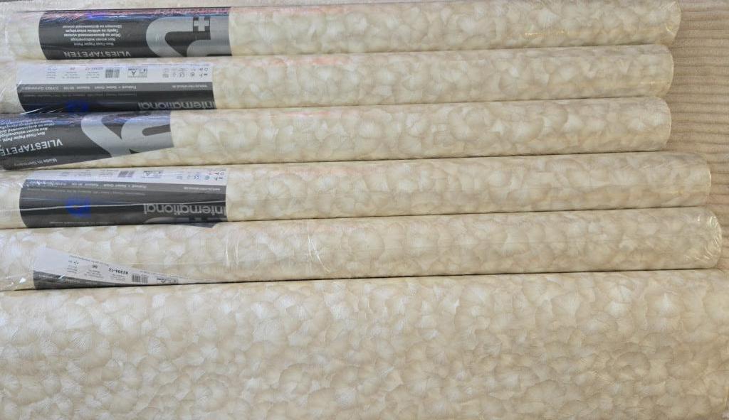 vliesbehang xxl 1m rol x6, Ophalen, 50 tot 75 m², Beige
