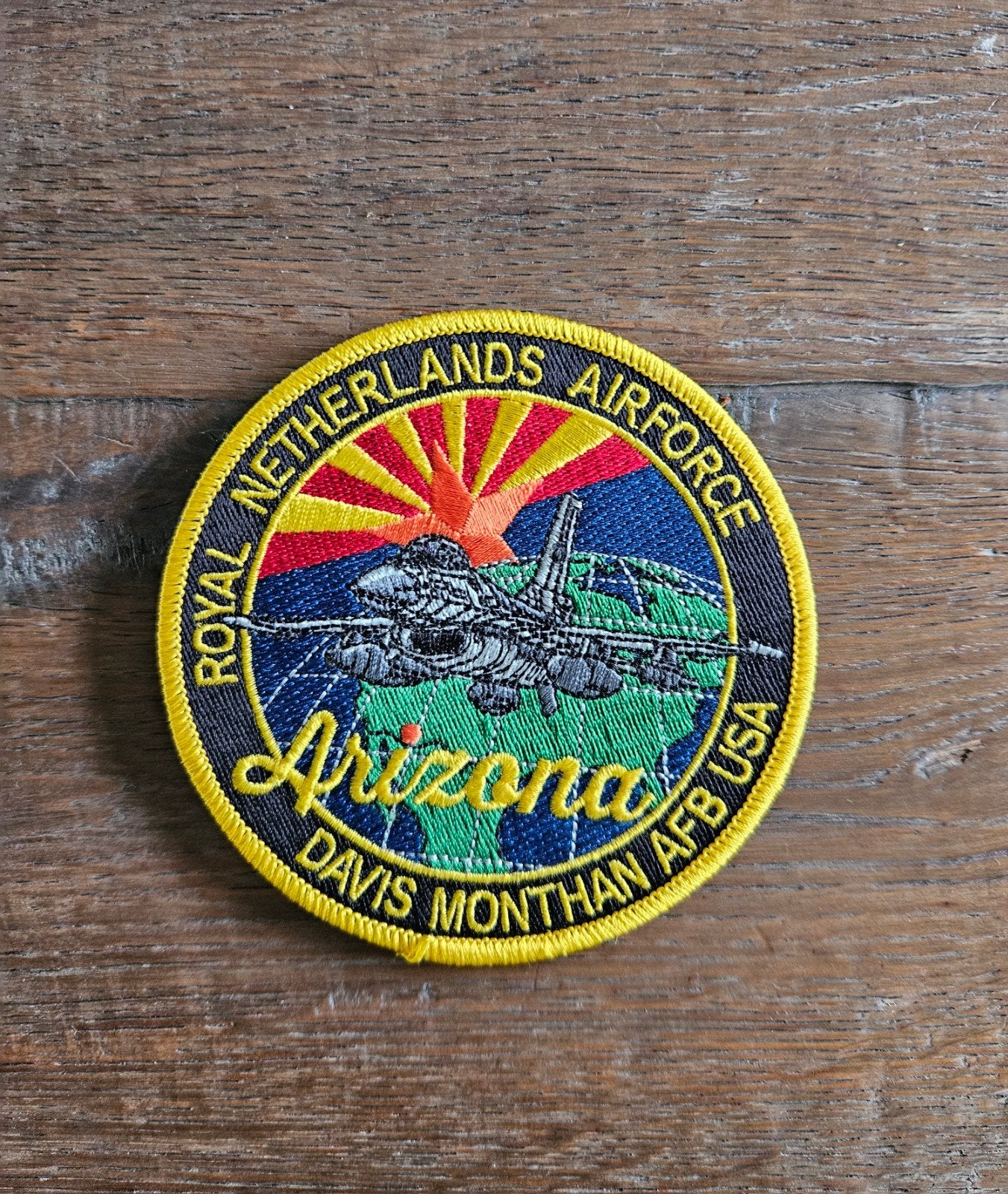 F-16 RNLAF arizona patch, Ophalen of Verzenden, Zo goed als nieuw, Patch, Badge of Embleem