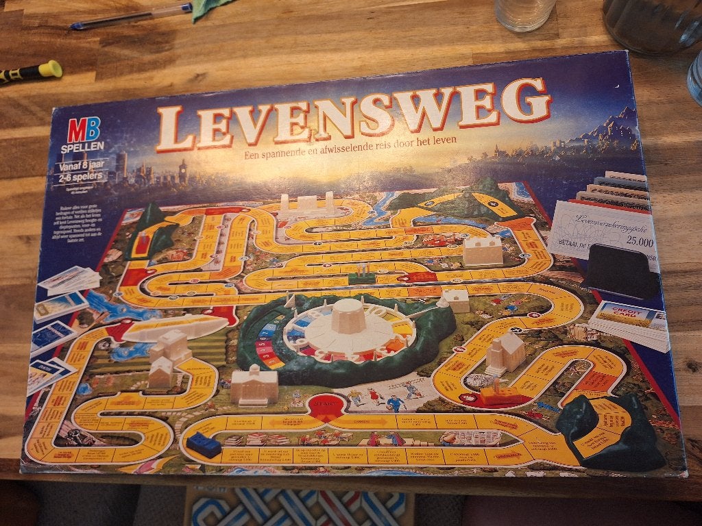 MB Spellen Levensweg Bordspel - Spannende Reis, Drie of vier spelers, Ophalen of Verzenden, Gebruikt, MB Spellen