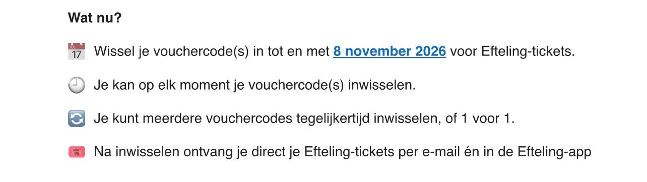 Efteling vouchers laagseizoen