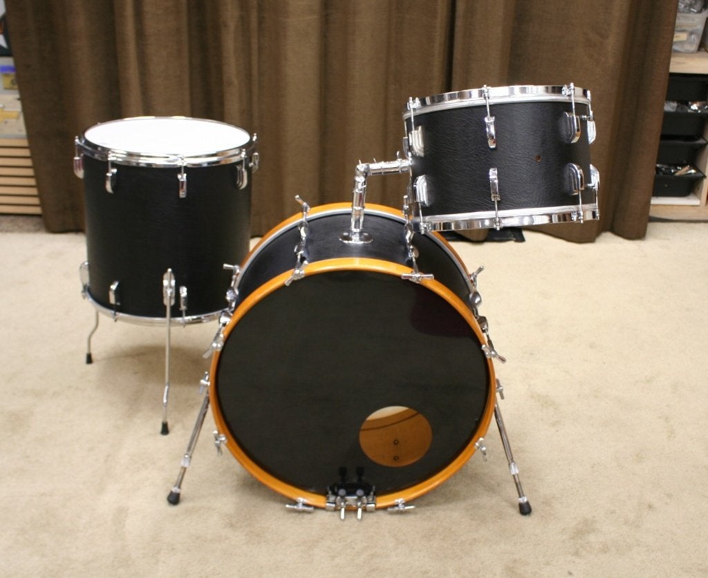 drumstel: leedy / john grey black leather shellset 22/14/16, Ophalen, Gebruikt, Jouwdrumstel@gmail.com, Ludwig