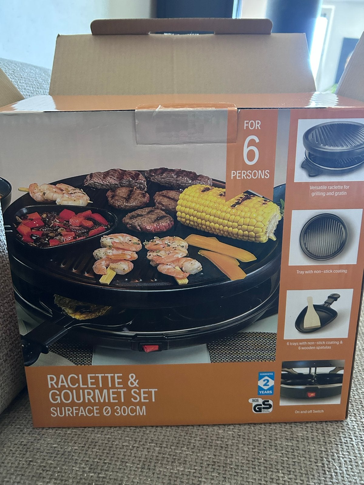 Raclette & Gourmet Set Ø 30cm voor 6 personen, Ophalen of Verzenden, Zo goed als nieuw, 4 t/m 7 personen