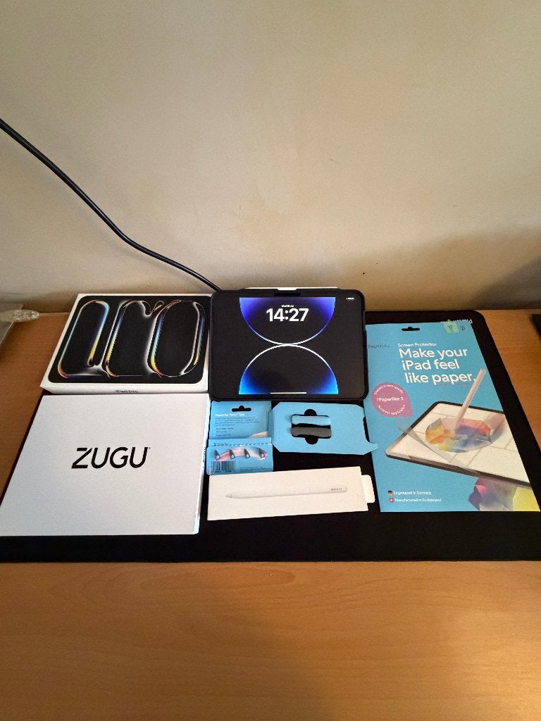 iPad Pro 11' (M4) Wi-Fi 256 GB Space Black + accessoires, Computers en Software, Apple iPads, Zo goed als nieuw, Apple iPad, Wi-Fi