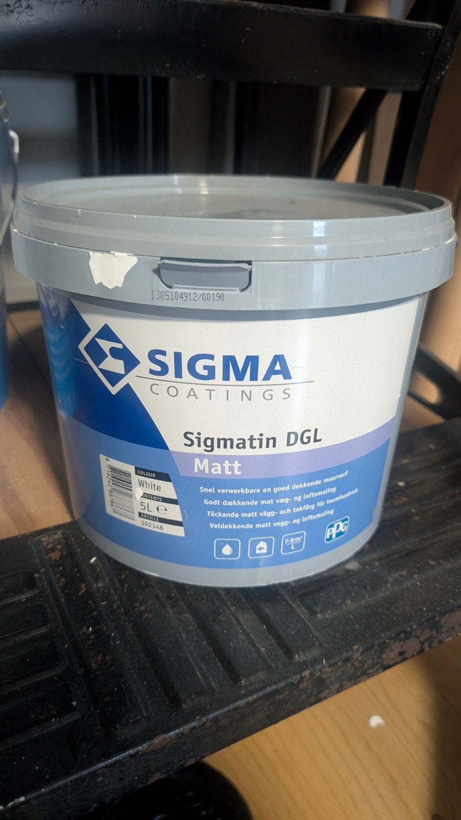 Sigma Sigmatin DGL Matt Witte Muurverf 5 Liter, Ophalen of Verzenden, Nieuw, Overige typen